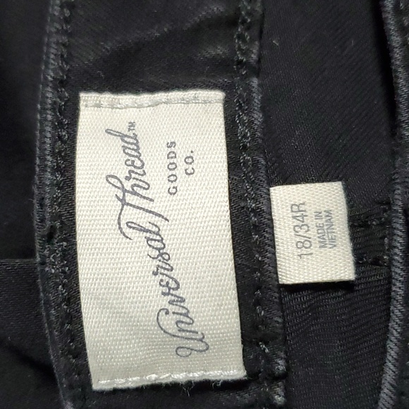 Universal Thread black denim mid-rise skinny fitted hip&thigh women's si… - Picture 8 of 9